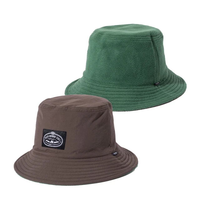 POLER STUFF 日本限定 REVERSIBLE BUCKET HAT 毛帽尼龍雙面漁夫帽(棕/綠)