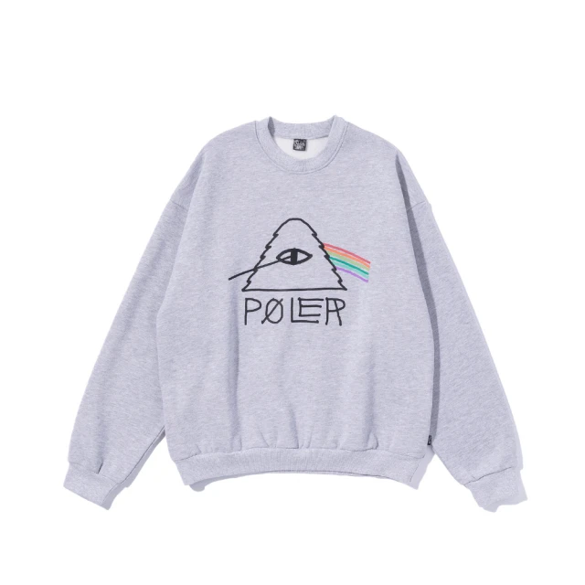 POLER STUFF 日本限定 PSYCHEDELIC CREW 山型眼彩虹經典大學T(灰)