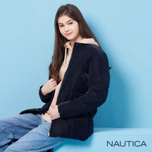 NAUTICA 女裝 百搭立領綁帶外套(黑色)