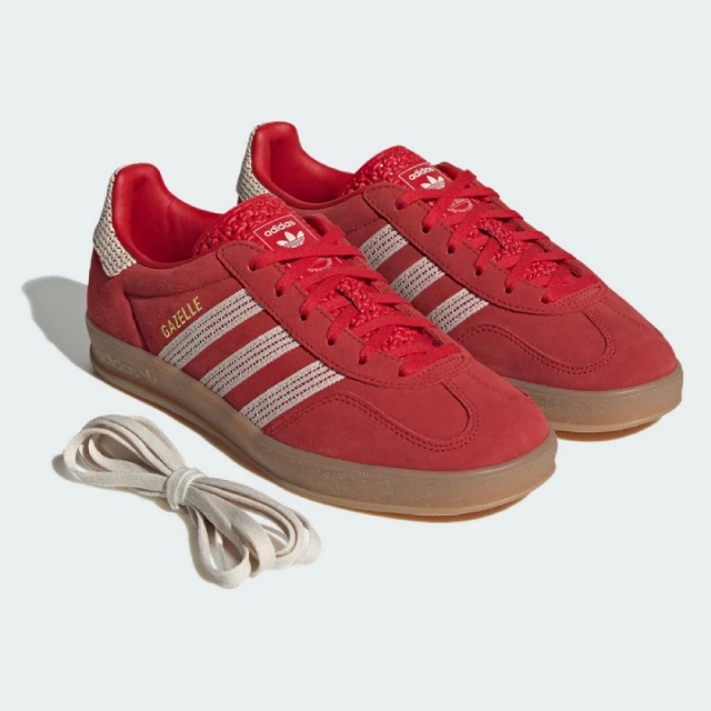 adidas 愛迪達 休閒鞋 Gazelle Indoor W 女鞋 紅 米白 膠底 復古 德訓鞋 愛迪達(JI2756)