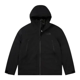 【The North Face 官方旗艦】北面男款黑色DryVent防水透氣連帽羽絨外套｜83UMJK3(600蓬鬆度)