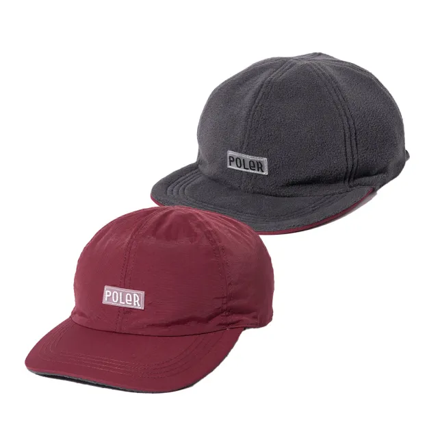 【POLER STUFF】日本限定 REVERSIBLE FLEECE CAP 刷毛尼龍雙面雙色毛帽(栗子紅/灰)