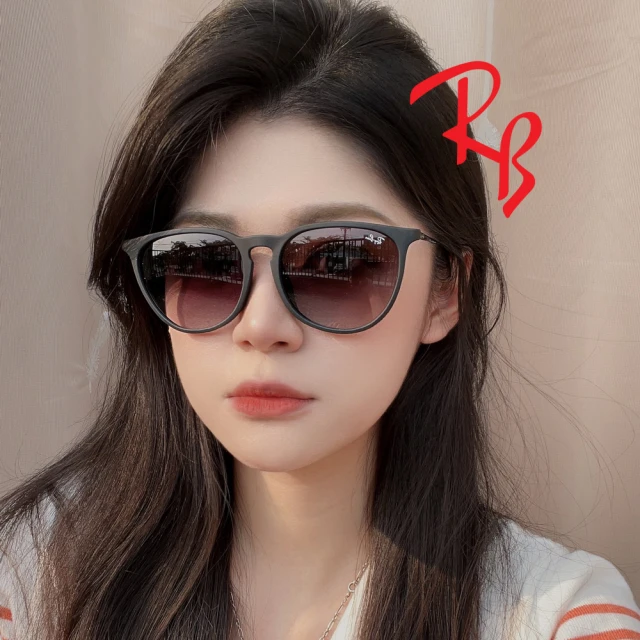 RayBan 雷朋 Erika 亞洲版 輕量太陽眼鏡 舒適加高鼻翼 RB4171F 622/8G 57mm 霧黑框漸層灰鏡片 公司貨