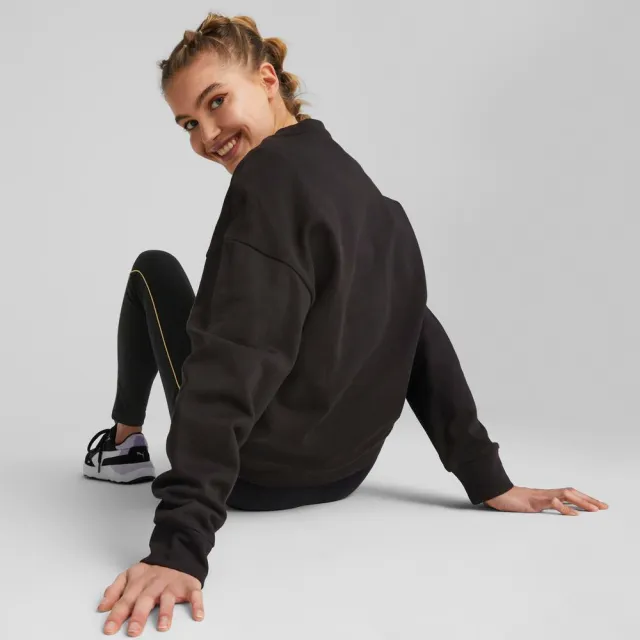 【PUMA】長袖上衣 女款 大學T 運動 歐規 BETTER ESS 黑 67598701