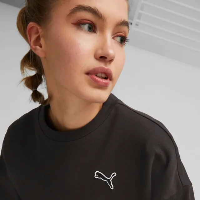 【PUMA】長袖上衣 女款 大學T 運動 歐規 BETTER ESS 黑 67598701