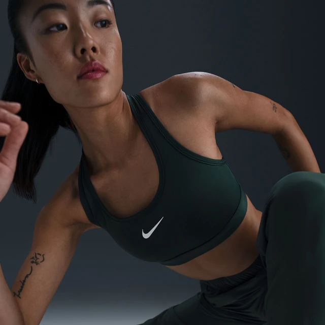 NIKE 耐吉 運動內衣 女款 中度支撐 慢跑 瑜珈 AS W NK SWSH MED SPT BRA 綠 DX6822-338