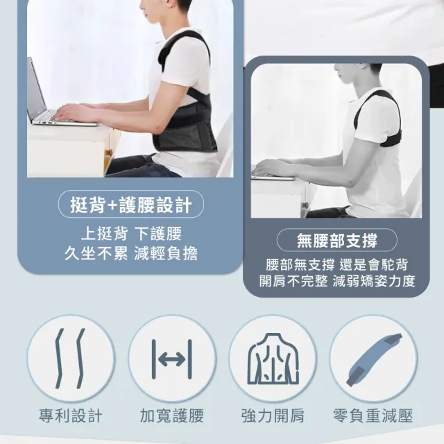 【Beroso 倍麗森】開肩挺胸護腰支撐透氣防駝背心C38(矯姿帶 防駝背 護腰 男女適用 防駝背心 防駝)