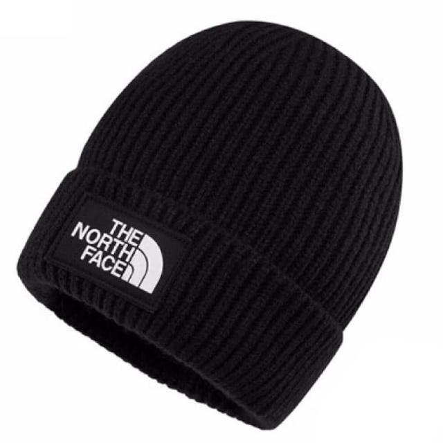 【The North Face】LOGO BOX CUFFED BEANIE 布標針織保暖毛帽_深帽口/可覆耳(3FJX-JK3 黑 N)