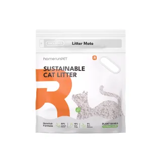 【HomeRun 霍曼】1+1木薯貓砂 植物除臭低粉塵 4.5kg(科學配方 無塵不黏底)