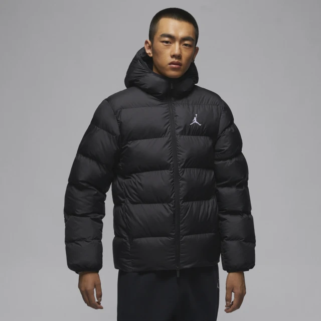 NIKE 耐吉 防潑水 保暖 連帽外套 喬丹 男款 AS M J BRK PUFFER JKT 黑色(FV7318010)