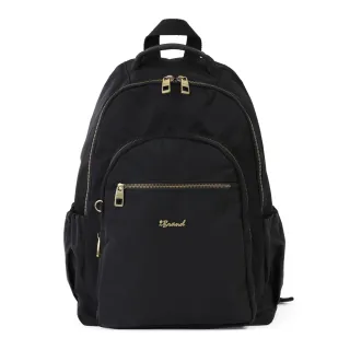 【iBrand】情人節禮物 時尚Simply百搭輕盈簡約大口袋後背包(黑色)