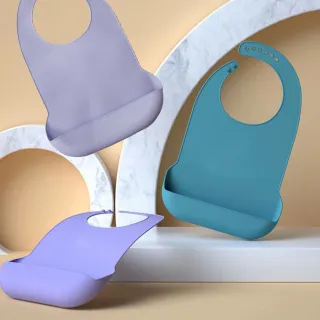 【JIAGO】成人矽膠吃飯圍兜(老人照護 口水圍兜)