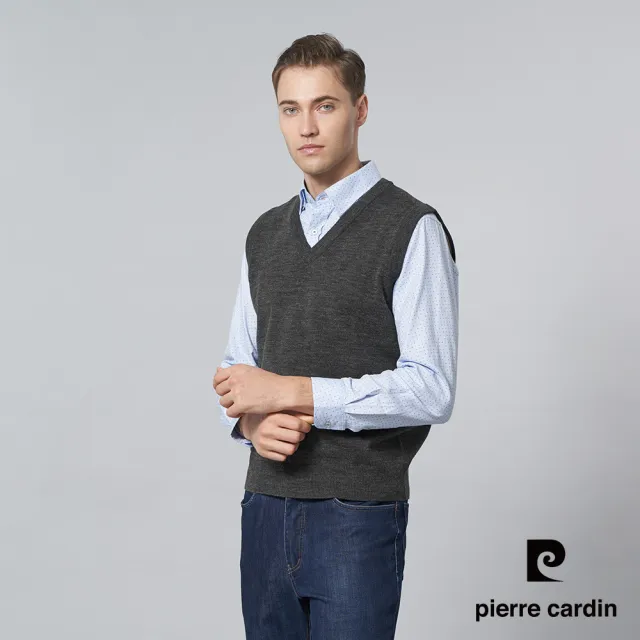 【pierre cardin 皮爾卡登】網路獨家 男款 羊毛混紡針織毛衣背心(多款任選)