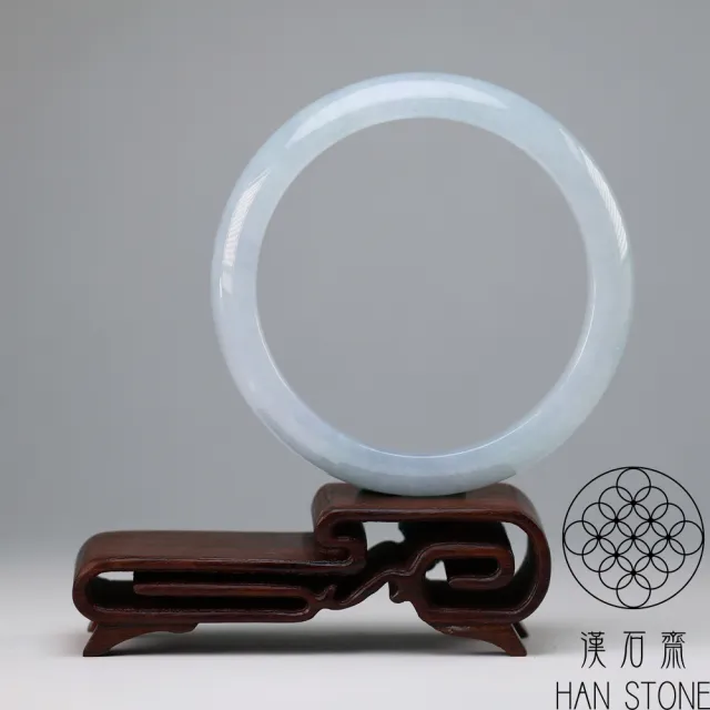 【漢石齋】天然翡翠A貨 手鐲玉鐲 冰糯種紫羅蘭(手圍18.4/版寬11.7mm)