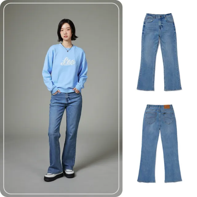 【Lee】女裝 牛仔褲 / 427 高腰標準 喇叭靴型 中淺藍洗水(LB417102046)