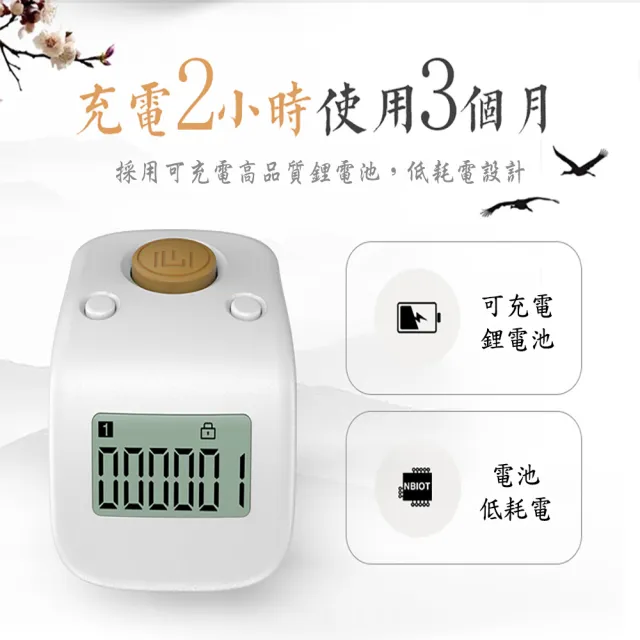 【新韻傳音】一心念佛 高品質智能念佛計數器 三入組(3入組/計數器/充電款/手指型)