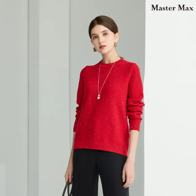 【Master Max】低調閃閃金銀絲前短後長針織上衣(8428063)