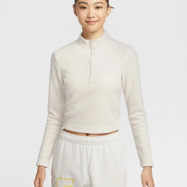 NIKE 耐吉 保暖 長袖上衣 女款 AS W NSW PHNX PLSH HZ LS TOP 白色(FV8029104)