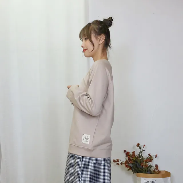 【Hana Mokuba】花木馬日系女裝插肩袖弧形側口袋簡約百搭大學T(T恤)