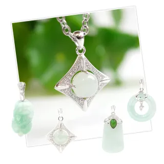 【喜緣玉品】天然翡翠玉石 純銀致富 平安項鍊(送禮首選)