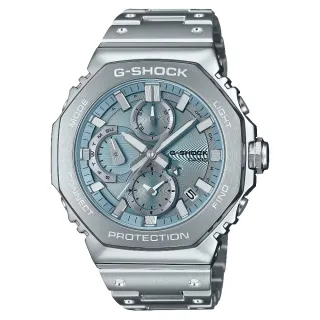【CASIO 卡西歐】八角形全金屬藍牙計時指針錶 藍面 46.3mm(GMC-B2100AD-2A)