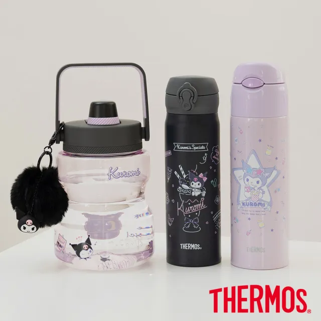 【THERMOS 膳魔師】酷洛米不鏽鋼吸管真空保冷瓶550ml(FHL-551KU-PL保溫杯)