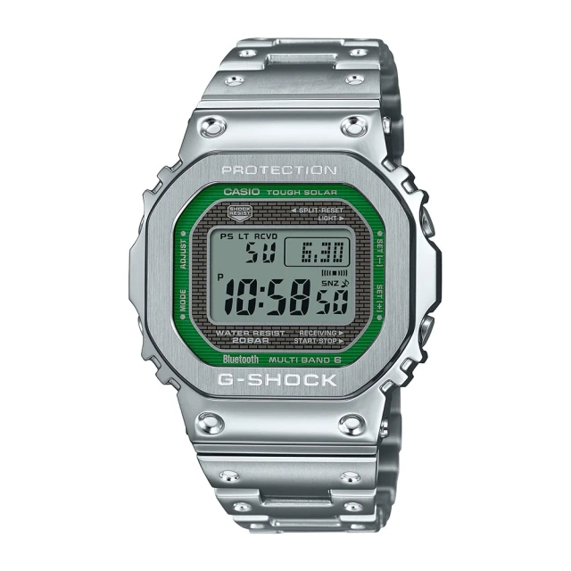 CASIO 卡西歐 電波 藍牙 太陽能電力 質感亮綠 全金屬 經典系列(GMW-B5000D-3DR)