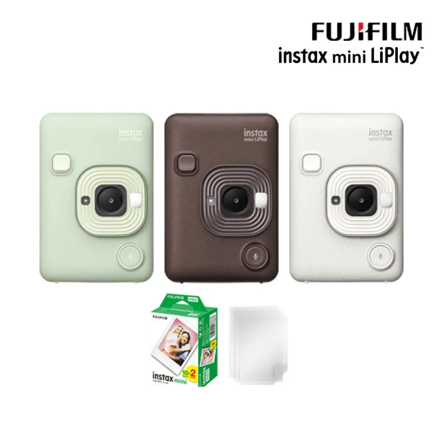 FUJIFILM 富士 Instax Mini Liplay 拍立得相機(20張底片透明保護套20入組合)