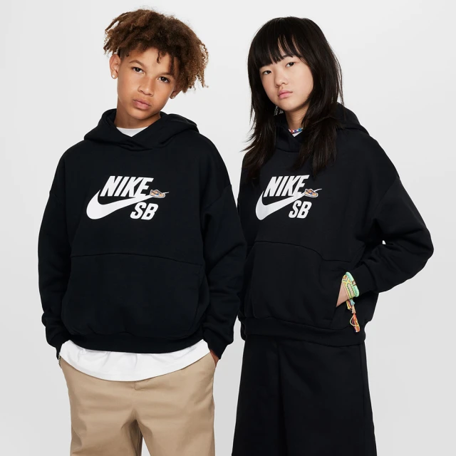 NIKE 耐吉 長袖上衣 童裝 大童 男童 女童 帽T 運動 K SB ICON EO FLC HDY 黑 FD3154-011