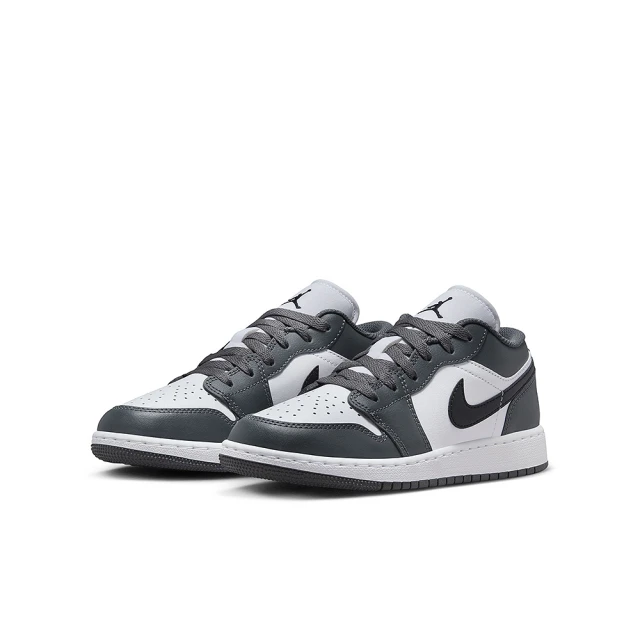 NIKE 耐吉 休閒鞋 女鞋 大童 運動鞋 AJ 喬丹 AIR JORDAN 1 LOW GS 鐵灰白 553560-152