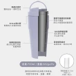 【WOKY 沃廚】買1送1_手提輕芯鈦瓷保冰保溫杯750ml-附矽膠粗吸管(隨行杯/吸管杯/保溫瓶)