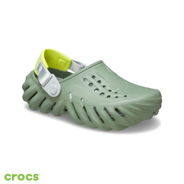 Crocs 童鞋 大童 Echo 波波 克駱格 苔蘚綠色(208190-308)