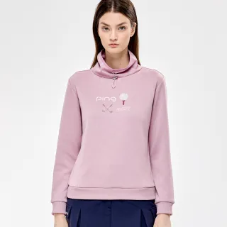 【PING】女款束下襬蓄熱保暖抽繩高領長袖上衣-粉(吸濕排汗/GOLF/高爾夫球衫/RA24221-15)