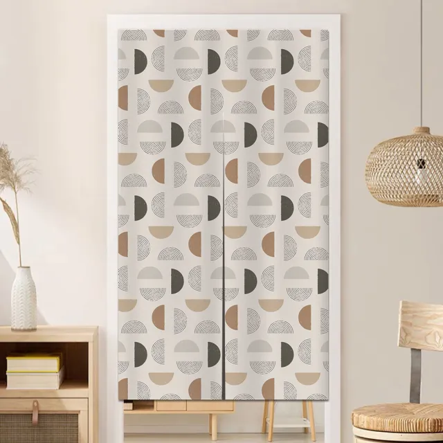 【BonBon naturel】侘寂風日式極簡系列門簾85x150cm-附門簾桿(門簾/風水簾/長門簾/穿桿式門簾)