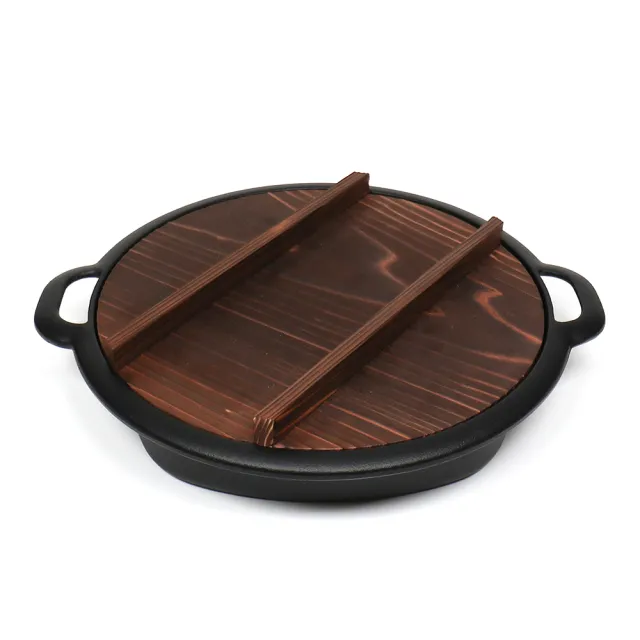 【南部鐵器】福介商店 日本鑄鐵鍋 IWACHU 岩鑄 壽喜燒兼用餃子鍋 24cm IH 平底 雙耳 煎餃 壽喜燒