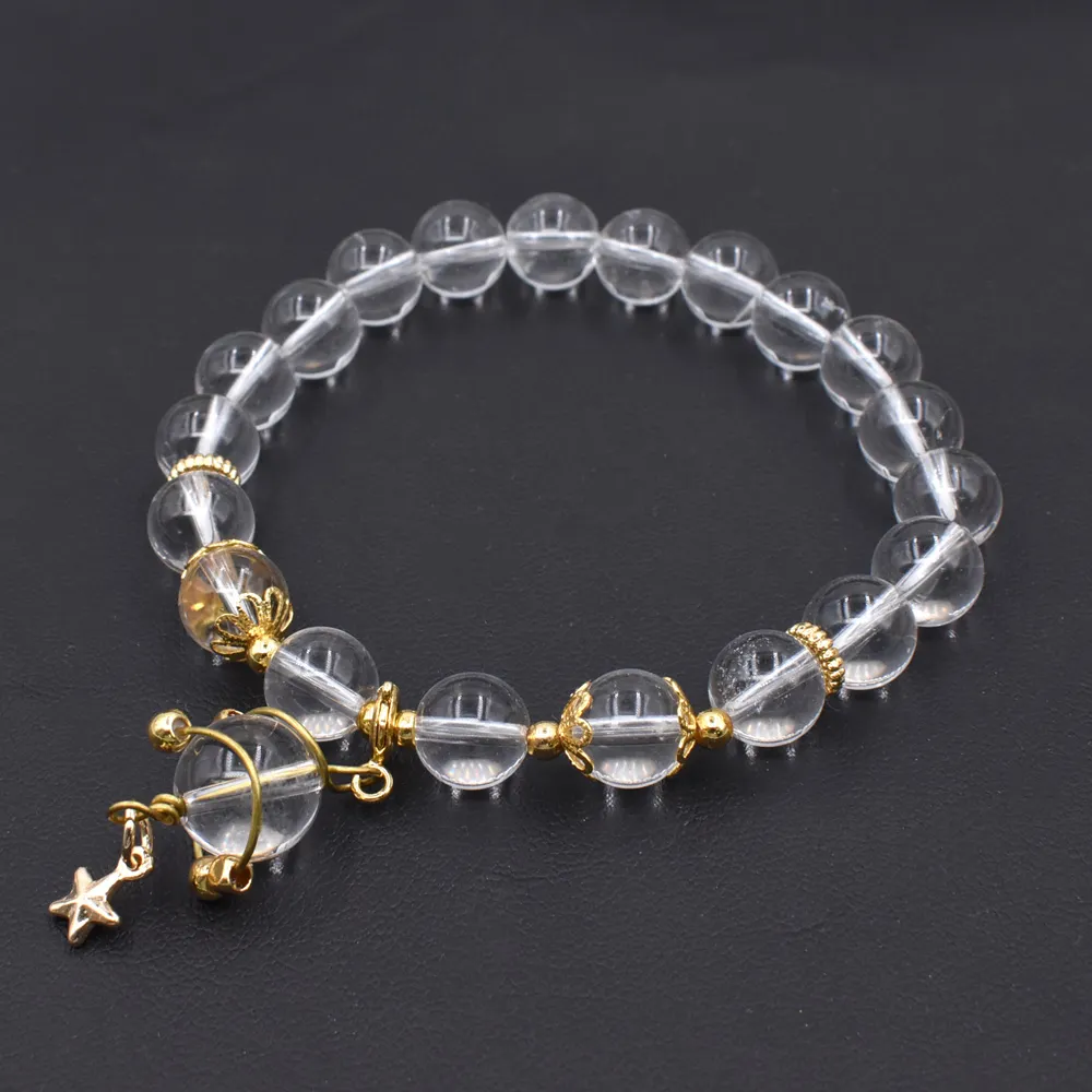 【鑫運來】◎白水晶星星吊飾手鍊(#129)
