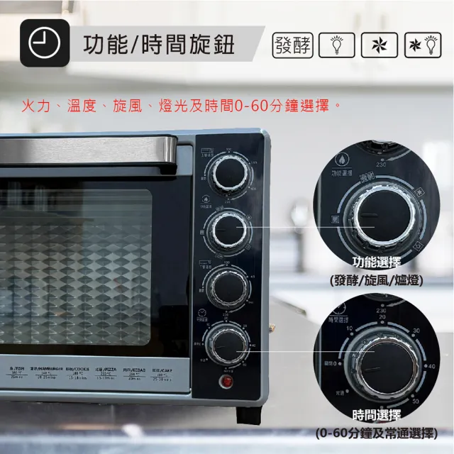 【晶工牌】43L雙溫控旋風烤箱(JK-7880)
