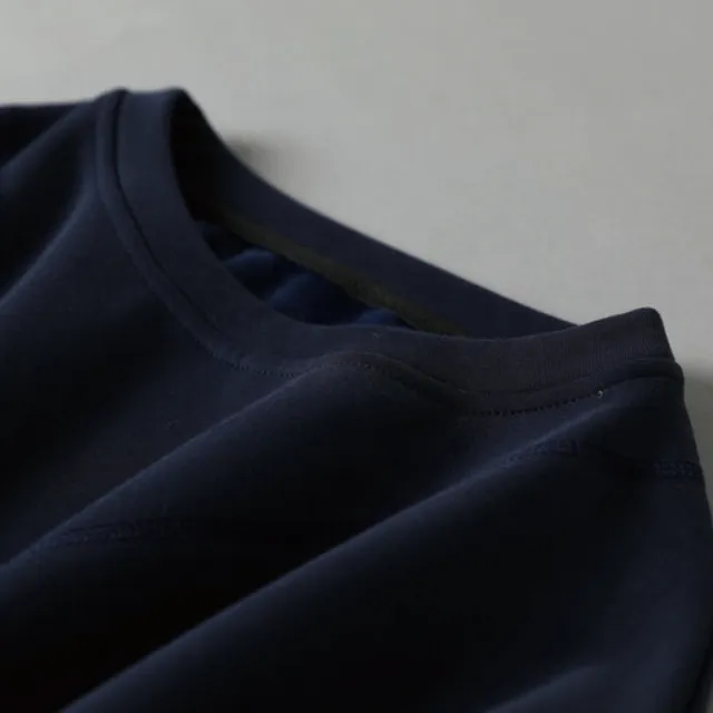 【NVDO】現貨 拼接格紋袖寬鬆圓領上衣(M-2XL/長袖上衣/F271)