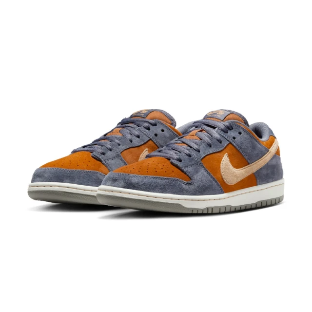 NIKE 耐吉 Nike SB Dunk Low Pro Light Carbon 灰藍橘麂皮 HF3063-002(休閒鞋 滑板鞋 運動鞋 男鞋)