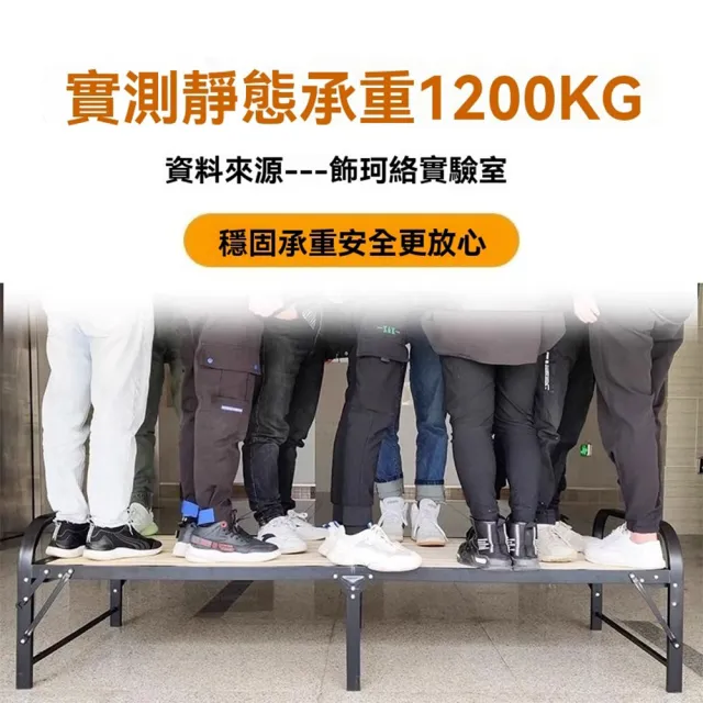 【歐德沐】鋼架實木折疊床198*80*36cm 優質松木 加寬加大床架 超強承重(床架 床 午睡床 單人床 預購15天)