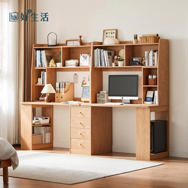 hoi! 好好生活 預購★源氏木語簡白奶油風實木化妝桌1M 