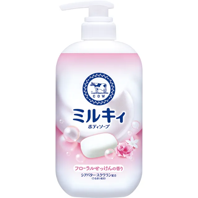 【日本牛乳石鹼】牛乳精華沐浴乳500ml(乳木果油/角鯊烷/玫瑰花香/柚子果香/清新皂香)