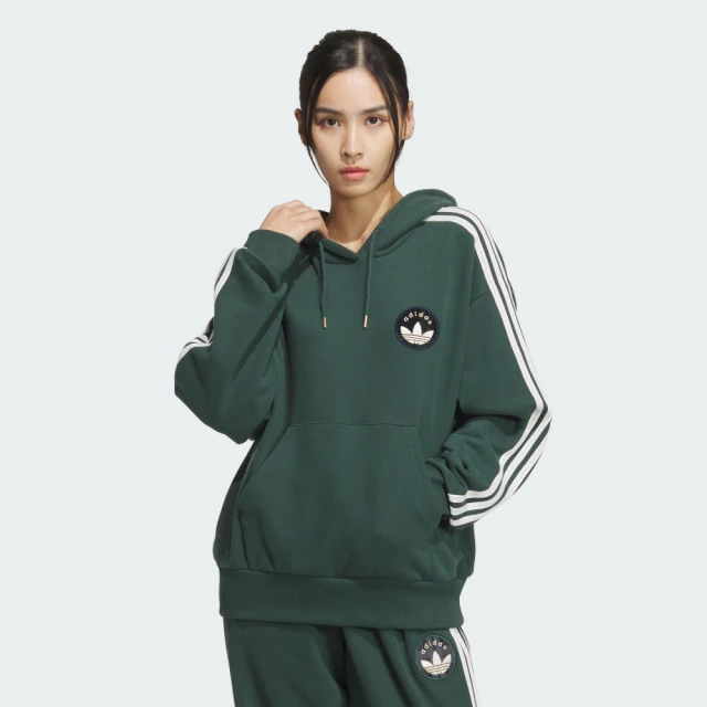 adidas 愛迪達 連帽上衣(JC6854 女款連帽運動上衣 ORIGINALS帽T 綠)