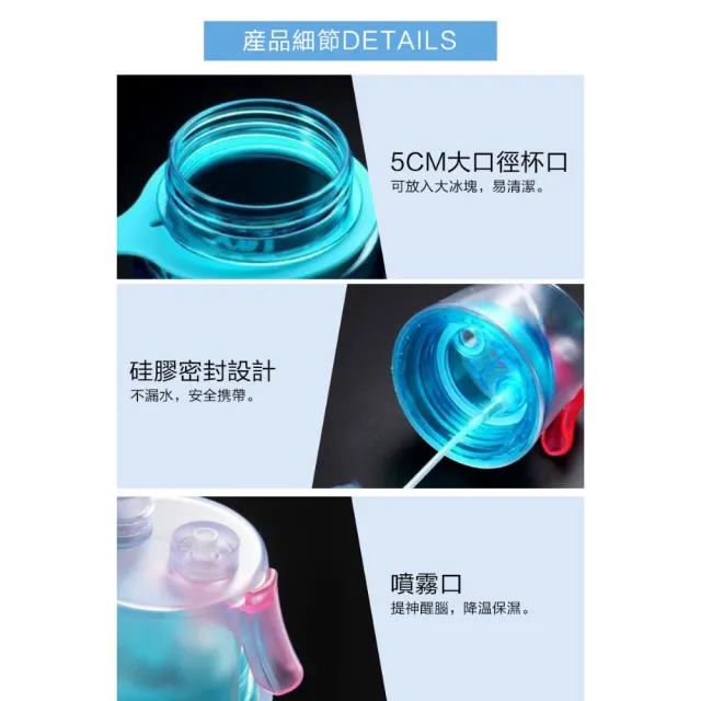 【希賽德】600ML 噴霧水壺 吸管水壺 隨身杯 冷水杯 健身外出杯子 自行車水壺 隨身水壺(戶外用品)