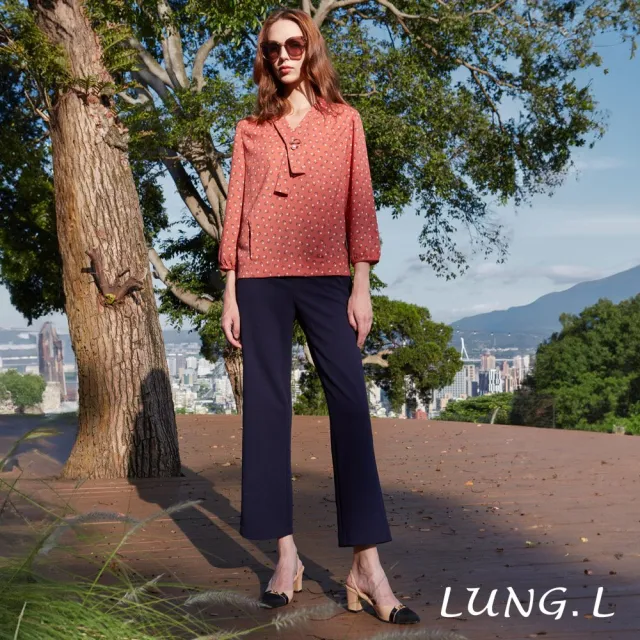 【LUNG.L 林佳樺】LQ77E藍色修身直筒彈性女裝長褲(秋冬新品)