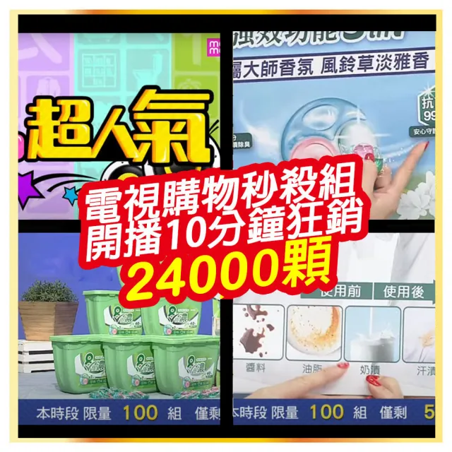 【妙管家】三合一8倍濃洗衣球-風鈴草-40顆x6盒 共240顆(抗菌/護色/除臭)