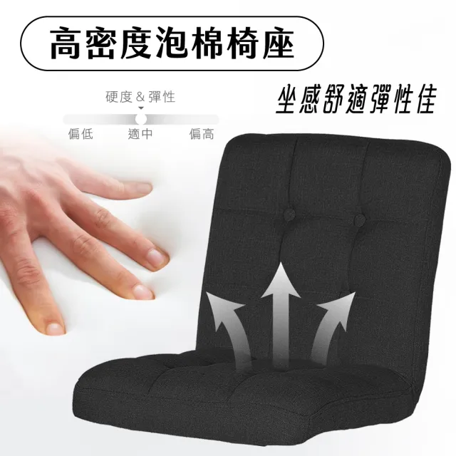 【E-home】Pace佩斯可調式布面方格黑腳電腦椅 2色可選(OA辦公椅 會議椅 接待椅 美甲椅)