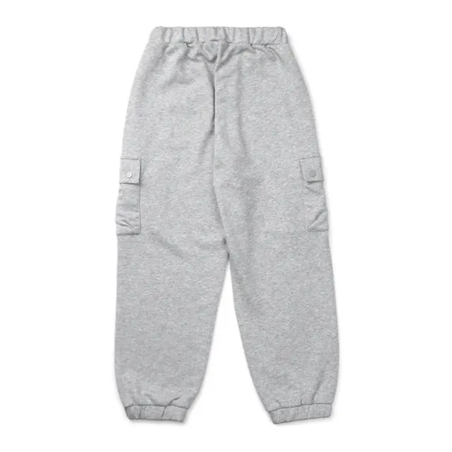 【MARS】童裝-舒適雙邊口袋鬆緊束口長褲(灰色)