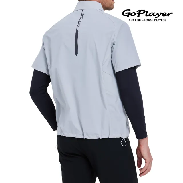 【GoPlayer】男高爾夫短袖運動背心-黑.灰.暗綠(高爾夫背心 輕薄 防風 保暖 短袖背心)