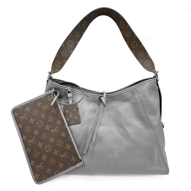 LV LOUIS VUITTON路易威登 M12583 經典 CarryAll Vibe MM 柔軟滑面小羊皮大款手提肩背托特包